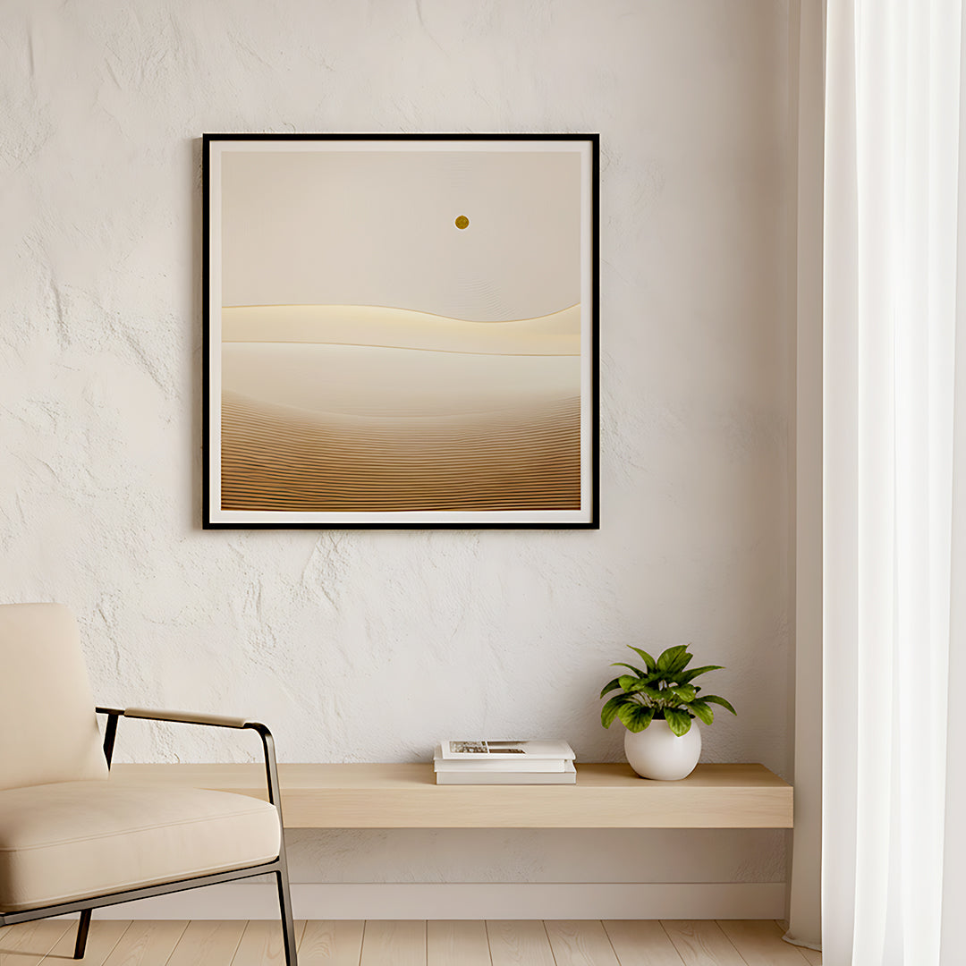 Minimalist Desert Sun Gold Wall Art IDC62-A89