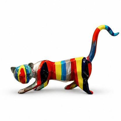 Multicolor Cat Sculpture Showpiece IDC71-A227