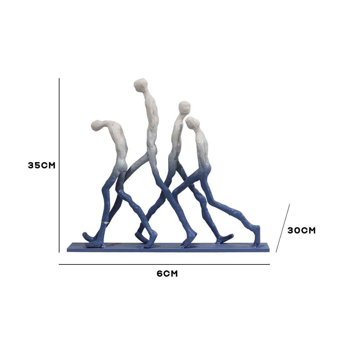 Running Figures - Blue & White Artifact IDC244-A14