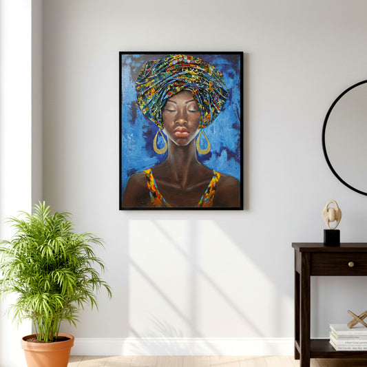 Elegant African Woman in Blue IDC121-A6