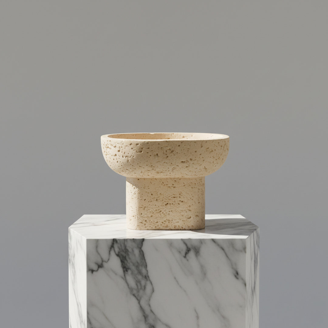 Small stone Pedestal Bowl Showpiece IDC233-A18