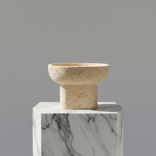 Small stone Pedestal Bowl Showpiece IDC233-A18