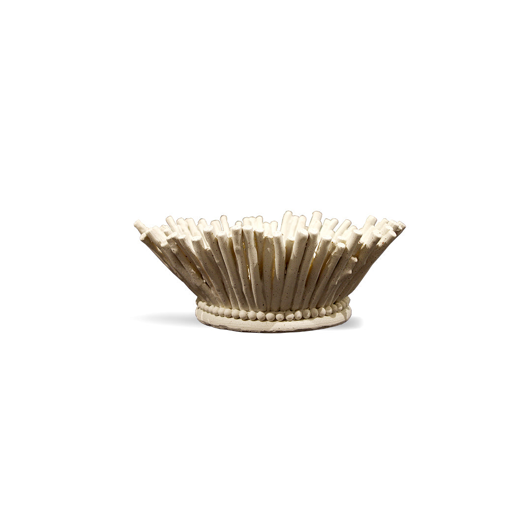 Spiked White Ceramic Bowl IDC232-A7