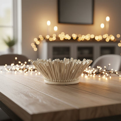 Spiked White Ceramic Bowl IDC232-A7