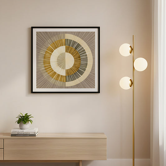 Geometric Sunburst Abstract Wall Frame IDC62-A95