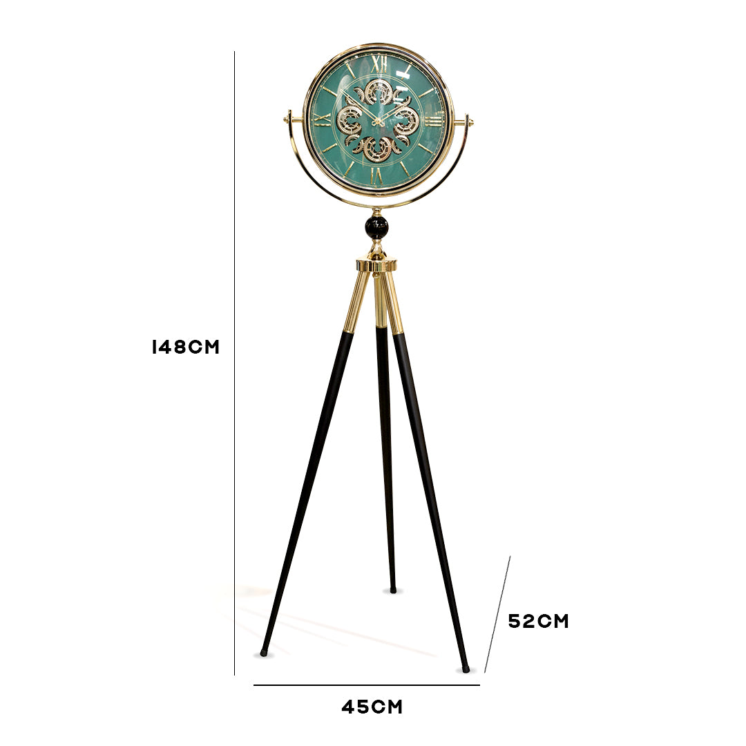 Vintage Style Tripod Floor Clock - Green IDC214-A31