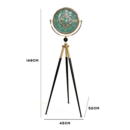 Vintage Style Tripod Floor Clock - Green IDC214-A31