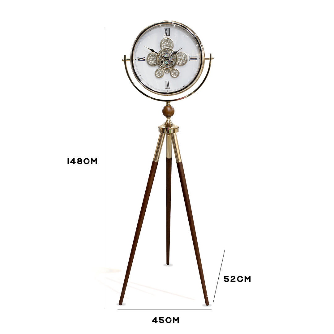 Vintage Style Tripod Floor Clock - White IDC214-A23
