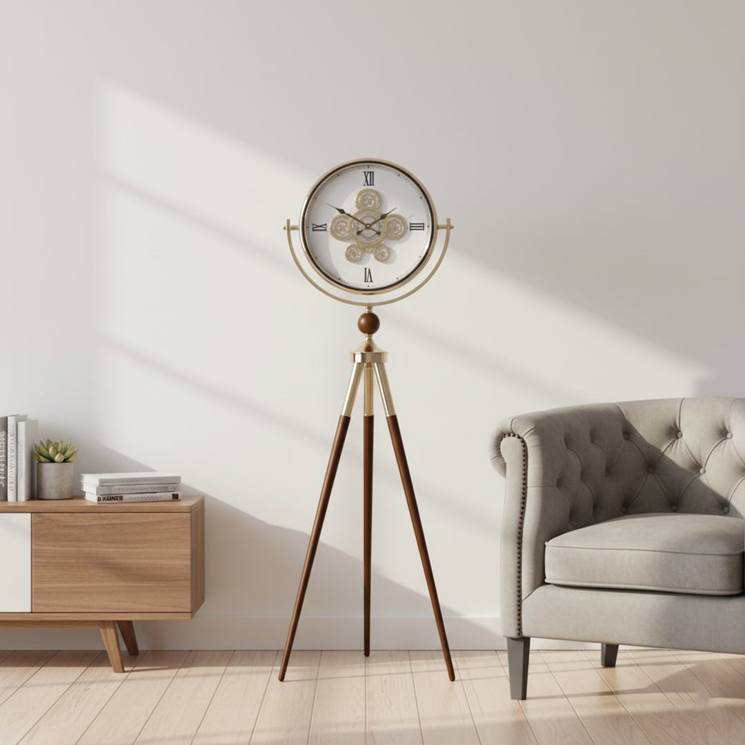 Vintage Style Tripod Floor Clock - White IDC214-A23