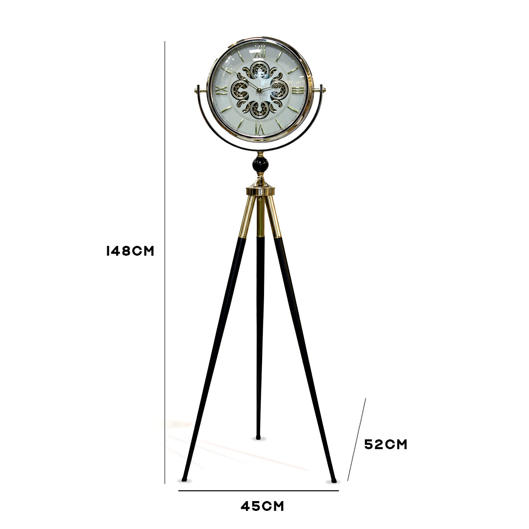 Vintage Style Tripod Floor Clock - Marble White IDC214-A32