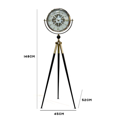 Vintage Style Tripod Floor Clock - Marble White IDC214-A32