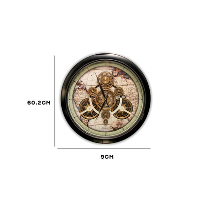 Vintage World Map Wall Clock  IDC214-A14
