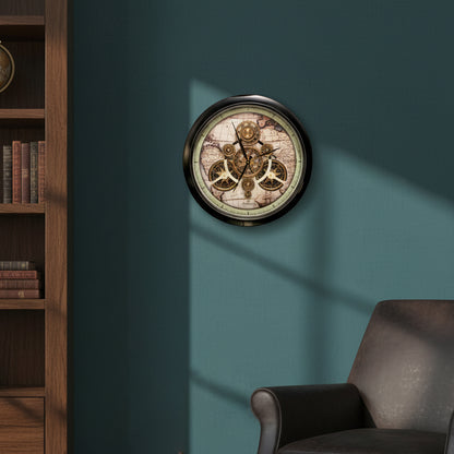 Vintage World Map Wall Clock  IDC214-A14