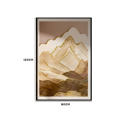 Golden Mountai n Layers Abstract Wall Art IDC62-A81