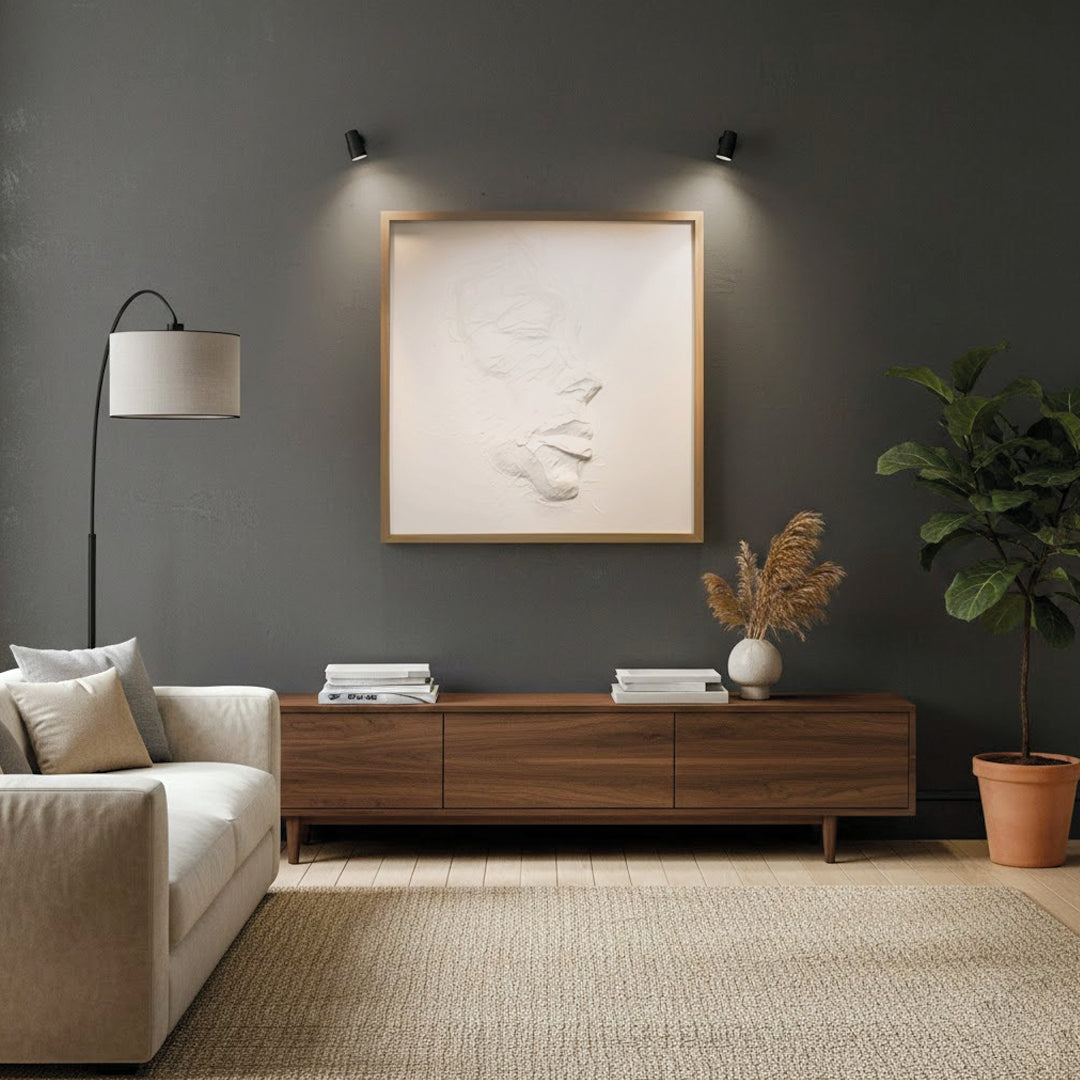 Face Wall Art Frame in Textured White ID37-124