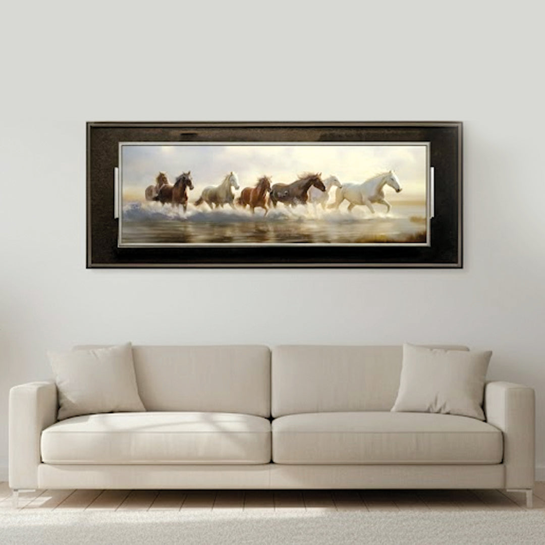 Running Horses Panorama Wall Frame IDC211-A1