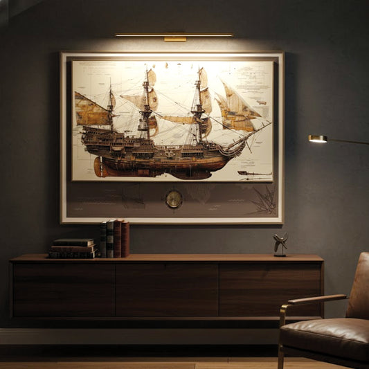 Vintage Explorer Ship Wall Art Frame IDC211-A9