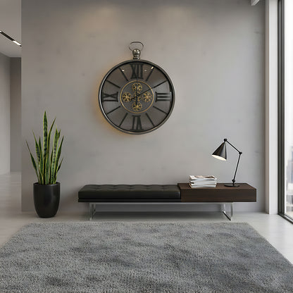 Modern Black Metal Clock IDC209-A19