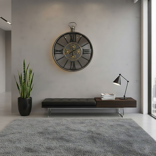 Modern Black Metal Clock IDC209-A19