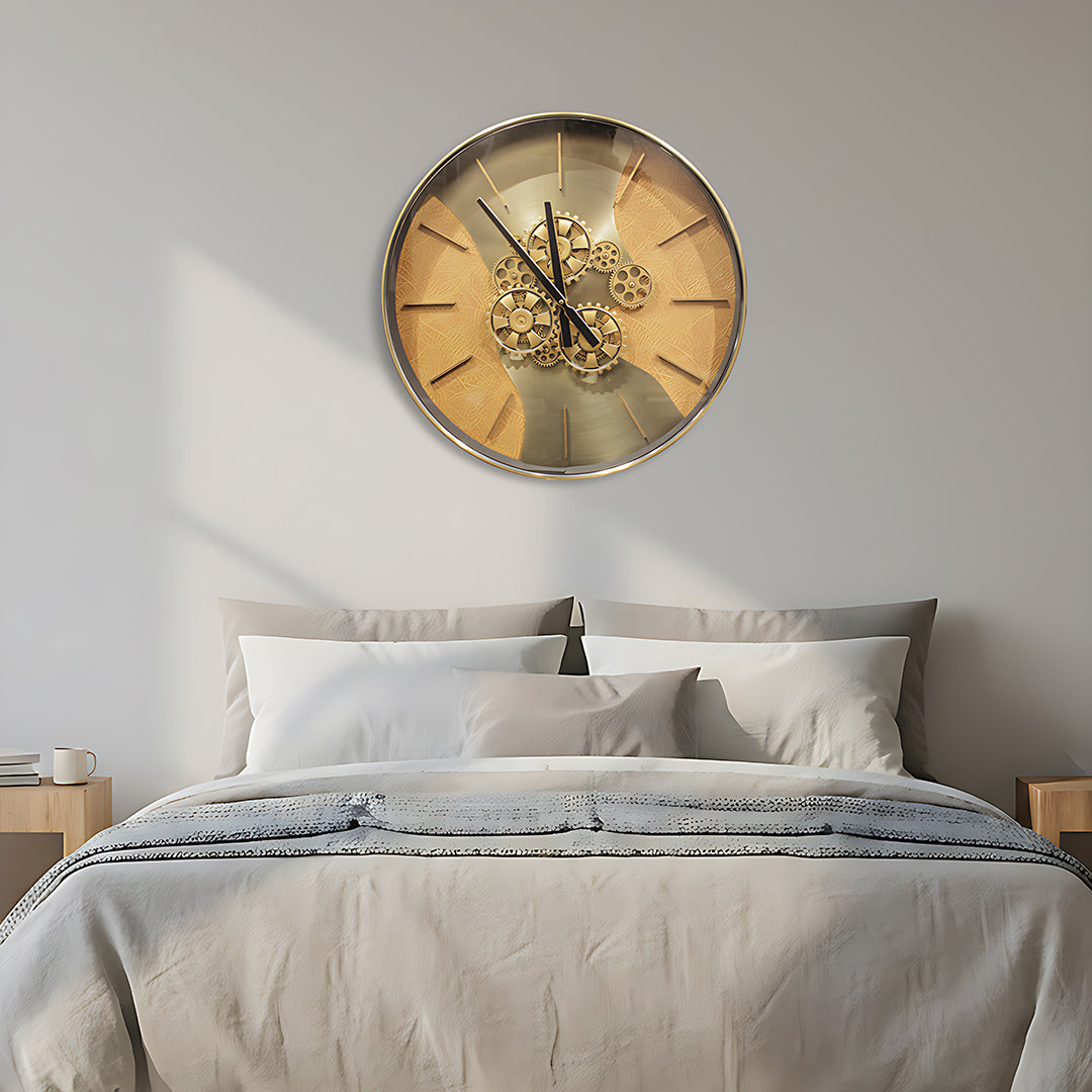 Luxury Metal Wall Clock with Gear Design IDC94-A17