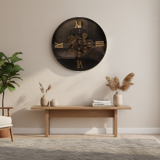 Luxury Black & Gold Designer Wall Clock IDC209-A17