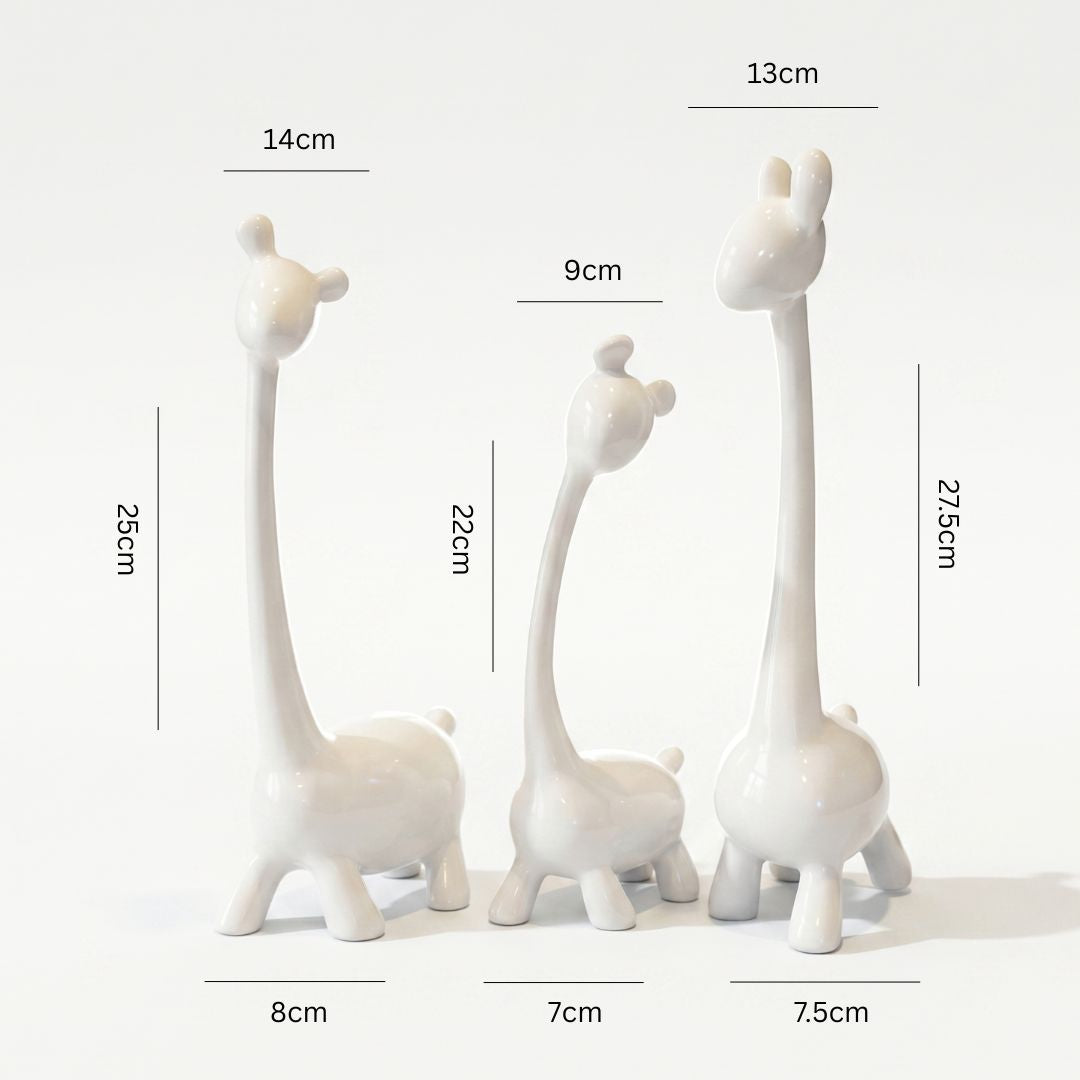 Minimalist White Giraffe Figurine Set IDC71-A203