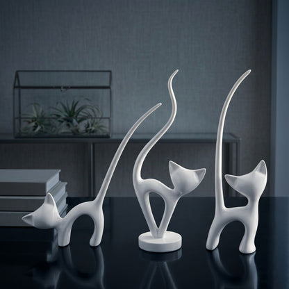 Modern Minimalist Cat Sculpture Set IDC71-A217