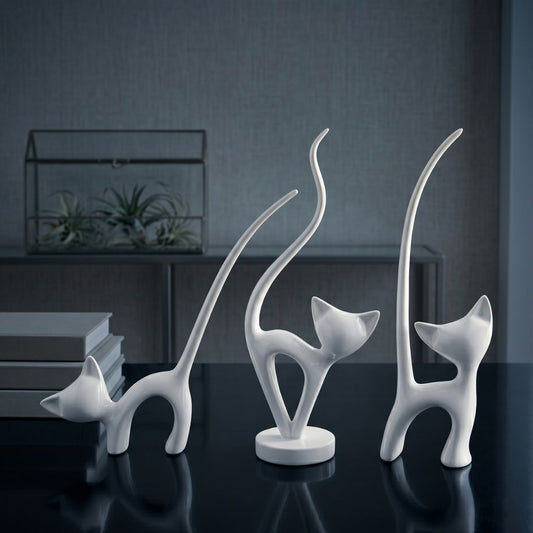 Modern Minimalist Cat Sculpture Set IDC71-A217