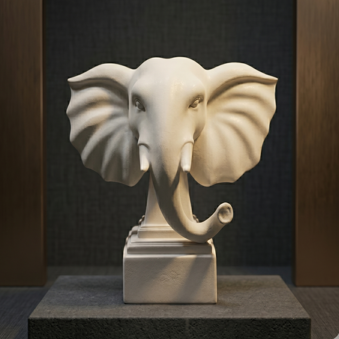 Majestic Elephant Head Showpiece IDC71-A191